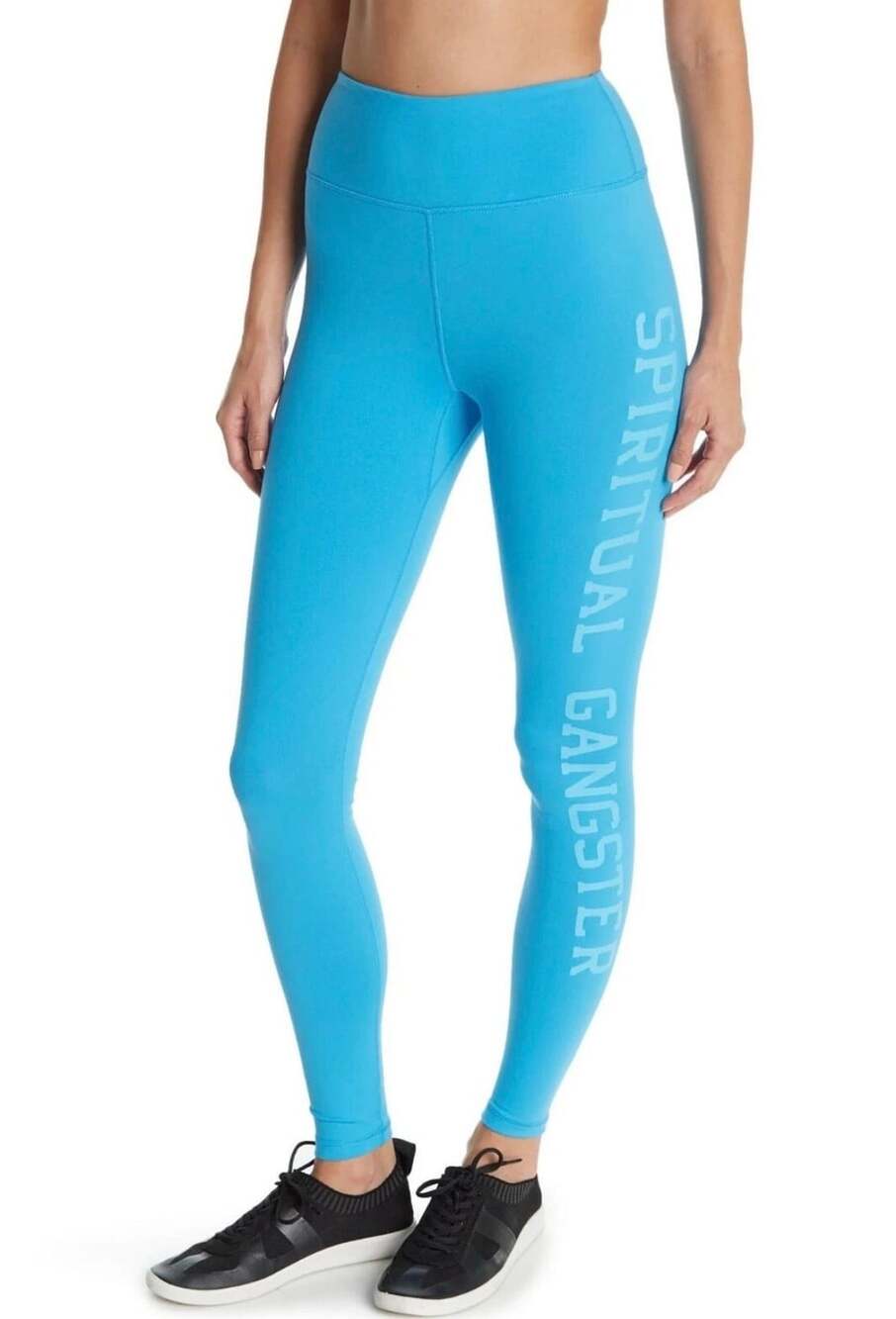 Spiritual Gangster Essential High Waist Side Logo Leggings Blue Medium